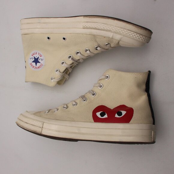 Converse Cream and Red High-Top Sneakers - Picture 8 of 9